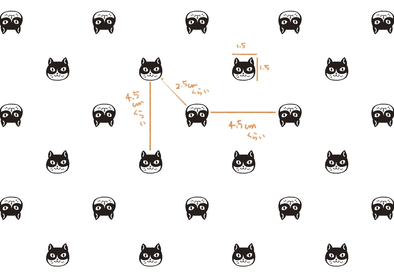 ハチワレ猫ちゃん1.5cm