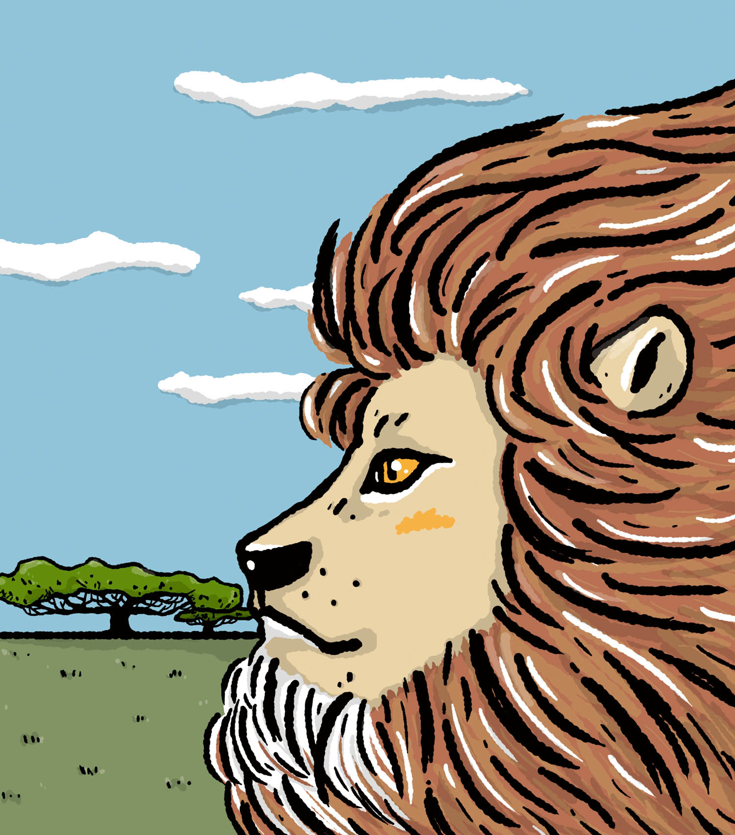 イラスト・サバンナの風