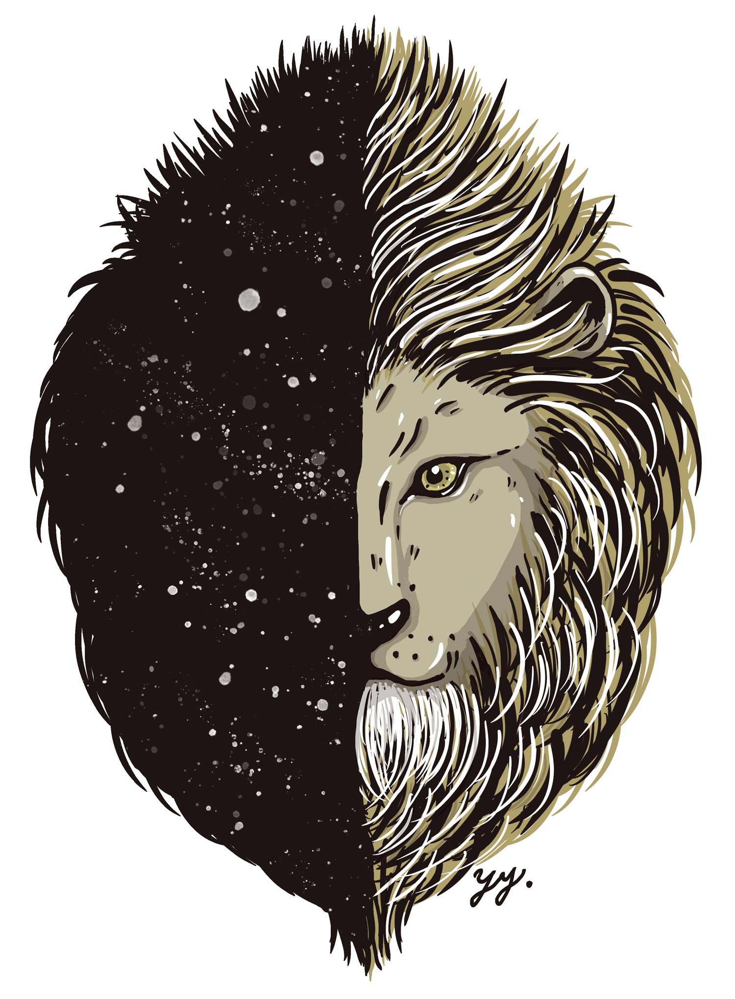 イラスト・宇宙ライオン