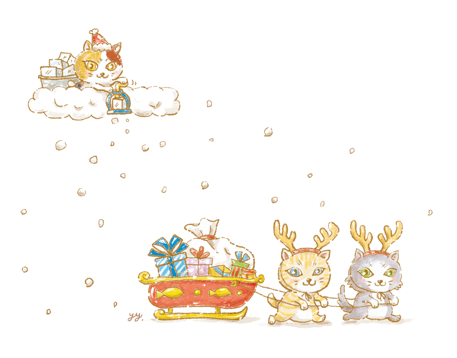 イラスト・クリスマス準備中