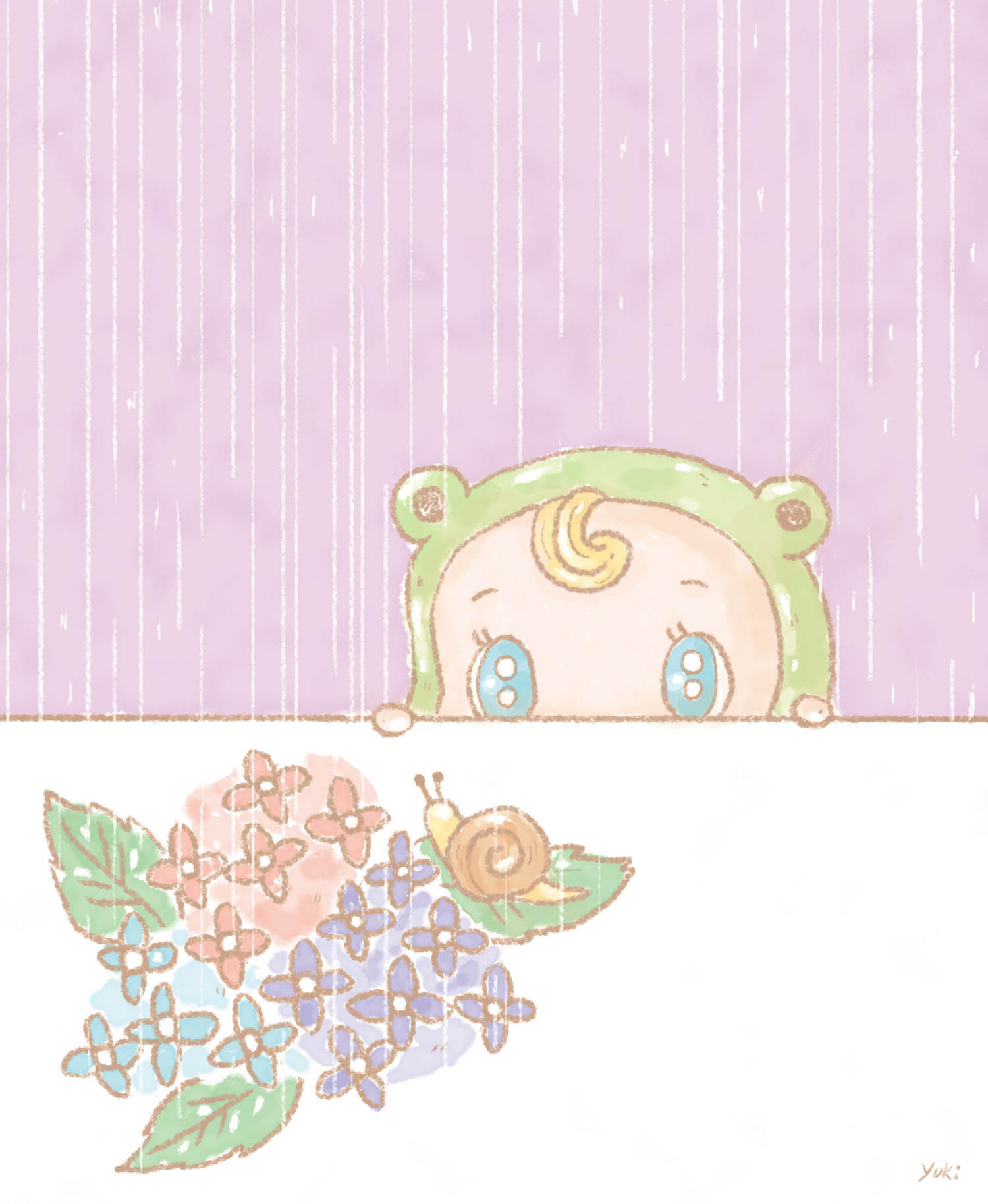 着ぐるみイラスト雨の日