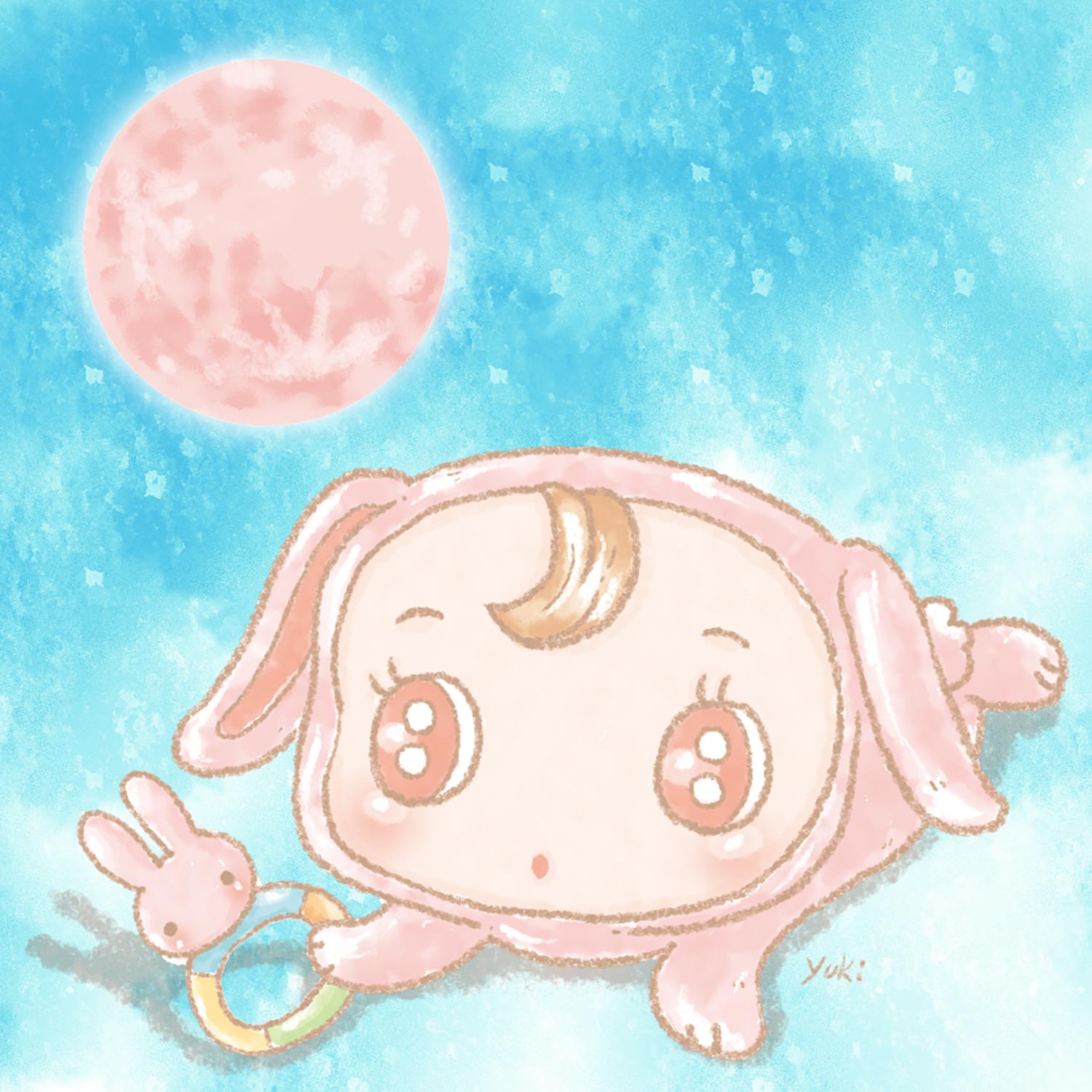 着ぐるみイラストピンクムーン