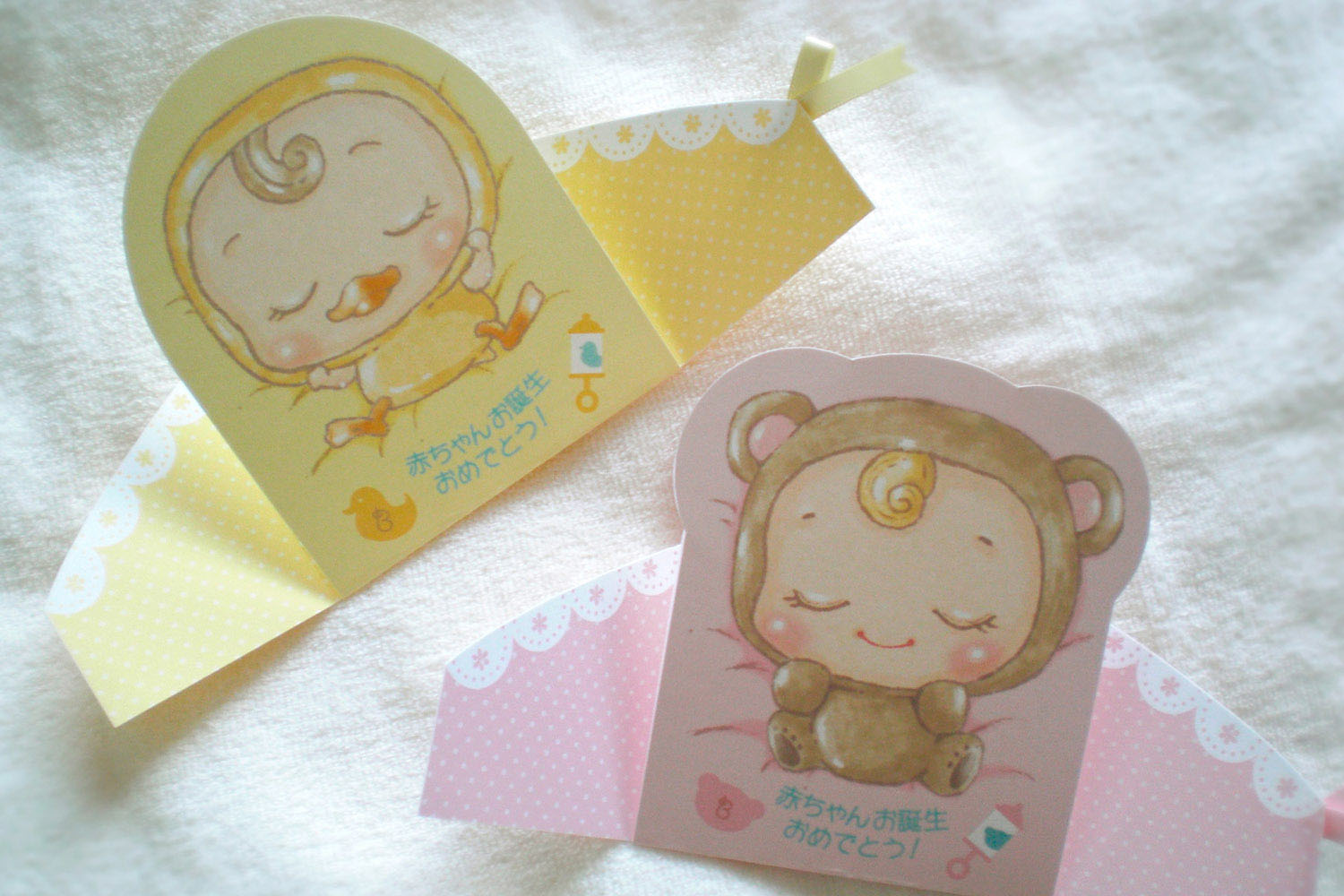きぐるみベビーず、お祝いカード中