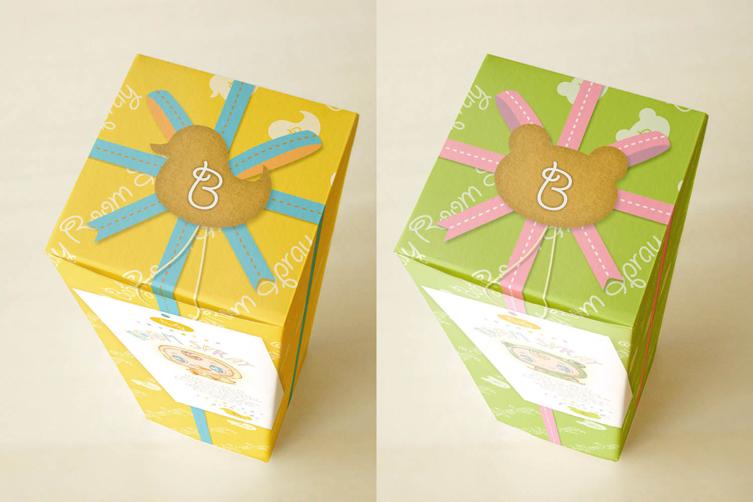 きぐるみベビーず、ルームスプレー箱上